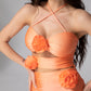 Short dress "Rose" Coral