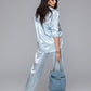 Satin Set shirt and trousers Sky Blue