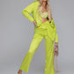Satin Set Shirt and Trousers “Lime”