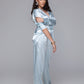 Satin Set shirt and trousers Sky Blue