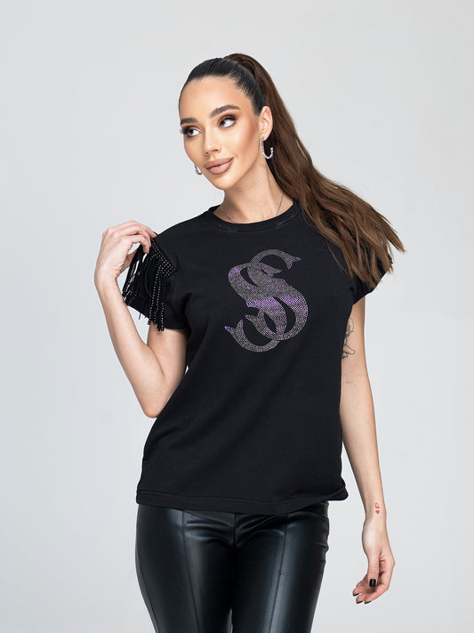 "SS" Fringed T-Shirt